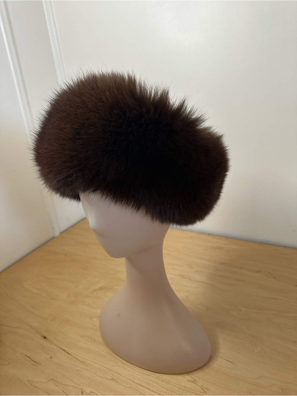 Eric Javits Dark Brown Fur Headband/neck wrap